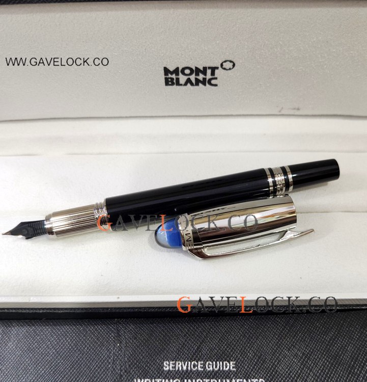 Montblanc Starwalker Fountain Pen Silver Cap with Blue Dome
